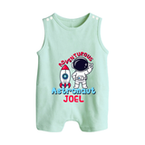 Future Astronaut Romper Suit | Personalized Romper Suit for Babies - MINT GREEN - 0 - 5 Months Old (Chest 18")