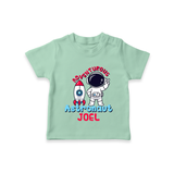 Future Astronaut T-Shirt | Personalized T-Shirt for Babies - MINT GREEN - 0-5 Months Old (Chest 17")