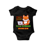 Future Tech Genius Romper / Onesie | Personalized Romper / Onesie for Babies - BLACK - New Born (Chest 14")