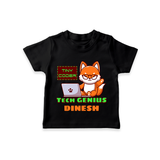 Future Tech Genius T-Shirt | Personalized T-Shirt for Babies - BLACK - 0-5 Months Old (Chest 17")