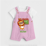 Future Tiny Teacher Dungaree Set | Personalized Dungaree Set for Babies - BABY PINK - 0 - 5 Months Old (Chest 18")