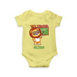 Future Tiny Teacher Romper / Onesie | Personalized Romper / Onesie for Babies - PASTEL YELLOW - New Born (Chest 14")