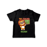 Future Tiny Teacher T-Shirt | Personalized T-Shirt for Babies - BLACK - 0-5 Months Old (Chest 17")