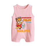 Future Pilot Romper Suit | Personalized Profession Romper Suit for Babies - BABY PINK - 0 - 5 Months Old (Chest 18")
