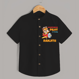 Future Pilot Shirt | Personalized Profession Shirt for Babies - BLACK - 0 - 6 Months Old (Chest 23")