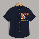 Future Pilot Shirt | Personalized Profession Shirt for Babies - NAVY BLUE - 0 - 6 Months Old (Chest 23")