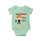 Future Mini Magician Romper / Onesie | Personalized Profession Romper / Onesie - MINT GREEN - New Born (Chest 14")