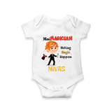 Future Mini Magician Romper / Onesie | Personalized Profession Romper / Onesie - WHITE - New Born (Chest 14")