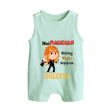 Future Magician Romper Suit | Personalized Profession Romper Suit - MINT GREEN - 0 - 5 Months Old (Chest 18")