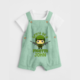 Future Fighter Dungaree Set | Custom Name Dungaree Set for Infants - MINT GREEN - 0 - 5 Months Old (Chest 18")