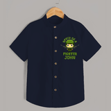 Future Fighter Shirt | Custom Name Shirt for Infants - NAVY BLUE - 0 - 6 Months Old (Chest 23")
