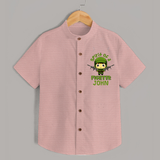 Future Fighter Shirt | Custom Name Shirt for Infants - PEACH - 0 - 6 Months Old (Chest 23")