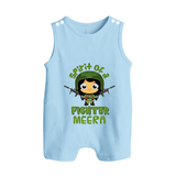 Future Fighter Romper Suit | Custom Name Baby Romper Suit - BABY BLUE - 0 - 5 Months Old (Chest 18")