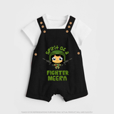 Future Fighter Dungaree Set | Custom Name Baby Dungaree Set - BLACK - 0 - 5 Months Old (Chest 18")