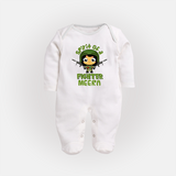 Future Fighter Sleep Suit | Custom Name Baby Sleep Suit - WHITE - New Born (Chest 7.5")
