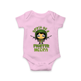 Future Fighter Romper / Onesie | Custom Name Baby Romper / Onesie - BABY PINK - New Born (Chest 14")