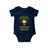 Future Fighter Romper / Onesie | Custom Name Baby Romper / Onesie - NAVY BLUE - New Born (Chest 14")