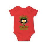 Future Fighter Romper / Onesie | Custom Name Baby Romper / Onesie - RED - New Born (Chest 14")