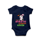 Future Athletic Champion Romper / Onesie | Custom Name Baby Romper / Onesie - NAVY BLUE - New Born (Chest 14")