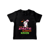Future Athletic Champion T-Shirt | Custom Name Baby T-Shirt - BLACK - 0-5 Months Old (Chest 17")