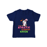 Future Athletic Champion T-Shirt | Custom Name Baby T-Shirt - NAVY BLUE - 0-5 Months Old (Chest 17")