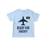 Personalized Ready for Takeoff T-shirt | Custom T-shirt for Your Little Aviator - BABY BLUE - 0-5 Months Old (Chest 17")