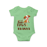 My Hero Has Paws Romper/onesie | Personalized Baby Romper/onesie for Dog Lovers - GREEN - New Born (Chest 14")