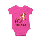My Hero Has Paws Romper/onesie | Personalized Baby Romper/onesie for Dog Lovers - HOT PINK - New Born (Chest 14")