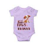 My Hero Has Paws Romper/onesie | Personalized Baby Romper/onesie for Dog Lovers - LILAC - New Born (Chest 14")
