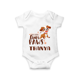 My Hero Has Paws Romper/onesie | Personalized Baby Romper/onesie for Dog Lovers - WHITE - New Born (Chest 14")
