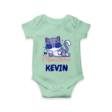 Be Meowsome Romper/onesie | Personalized Baby Romper/onesie for Cat Lovers - MINT GREEN - New Born (Chest 14")
