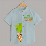 The Explorer Shirt | Custom Shirt for Adventurous Kids - ARCTIC BLUE - 0 - 6 Months Old (Chest 23")
