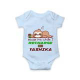 Excuse Me While I Recharge Romper/onesie | Personalized Baby Romper/onesie for Resting - BABY BLUE - New Born (Chest 14")