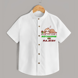 Excuse Me While I Recharge Shirt | Personalized Baby Shirt for Resting - WHITE - 0 - 6 Months Old (Chest 23")
