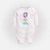 Please Don't Stop the Music Sleep Suit/Full Sleeve Body Suit | Custom Baby Sleep Suit/Full Sleeve Body Suit for Music Lovers - WHITE - New Born (Chest 7.5")