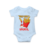 Fry-Yay Romper/onesie | Personalized Baby Romper/onesie for Fun Fridays - BABY BLUE - New Born (Chest 14")