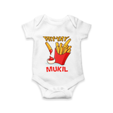 Fry-Yay Romper/onesie | Personalized Baby Romper/onesie for Fun Fridays - WHITE - New Born (Chest 14")