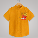 Fry-Yay Shirt | Personalized Baby Shirt for Fun Fridays - CHROME YELLOW - 0 - 6 Months Old (Chest 23")