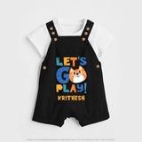 Let's Go Play Dungaree Set | Custom Baby Dungaree Set for Active Little Ones - BLACK - 0 - 5 Months Old (Chest 18")