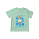 Little Monster T-shirt | Personalized Baby T-shirt for Playful Kids - MINT GREEN - 0-5 Months Old (Chest 17")