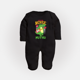 Make Some Noise Sleep Suit/Full Sleeve Body Suit | Custom Baby Sleep Suit/Full Sleeve Body Suit for Loud Little Ones - BLACK - New Born (Chest 7.5")