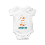 Play the Day Away Romper/onesie | Personalized Baby Romper/onesie for Fun-filled Days - WHITE - New Born (Chest 14")