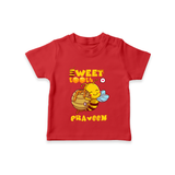 Sweet Tooth T-shirt | Custom Baby T-shirt for Candy Lovers - RED - 0-5 Months Old (Chest 17")