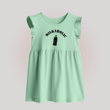 Milkaholic Baby Frock | Personalized BabyFrock for Milk Lovers - MINT GREEN - 0 - 3 Months Old (Chest 17")