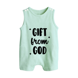 Gift From God Romper Suit | Custom Baby Romper Suit for Your Little Miracle - MINT GREEN - 0 - 5 Months Old (Chest 18")