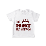 The Prince Has Arrived TShirt | Custom Baby TShirt for Your Little Prince - WHITE - 0-5 Months Old (Chest 17")