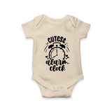 Cutest Alarm Clock Romper | Personalized Baby Romper for the Sleepyheads - IVORY - New Born (Chest 14")