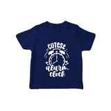 Cutest Alarm Clock TShirt | Personalized Baby TShirt for the Sleepyheads - NAVY BLUE - 0-5 Months Old (Chest 17")