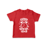 Cutest Alarm Clock TShirt | Personalized Baby TShirt for the Sleepyheads - RED - 0-5 Months Old (Chest 17")