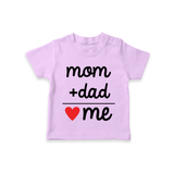 Mom + Dad TShirt | Custom Baby TShirt Celebrating Family Love - LILAC - 0-5 Months Old (Chest 17")